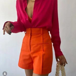 ZARA High Waisted Shorts Orange